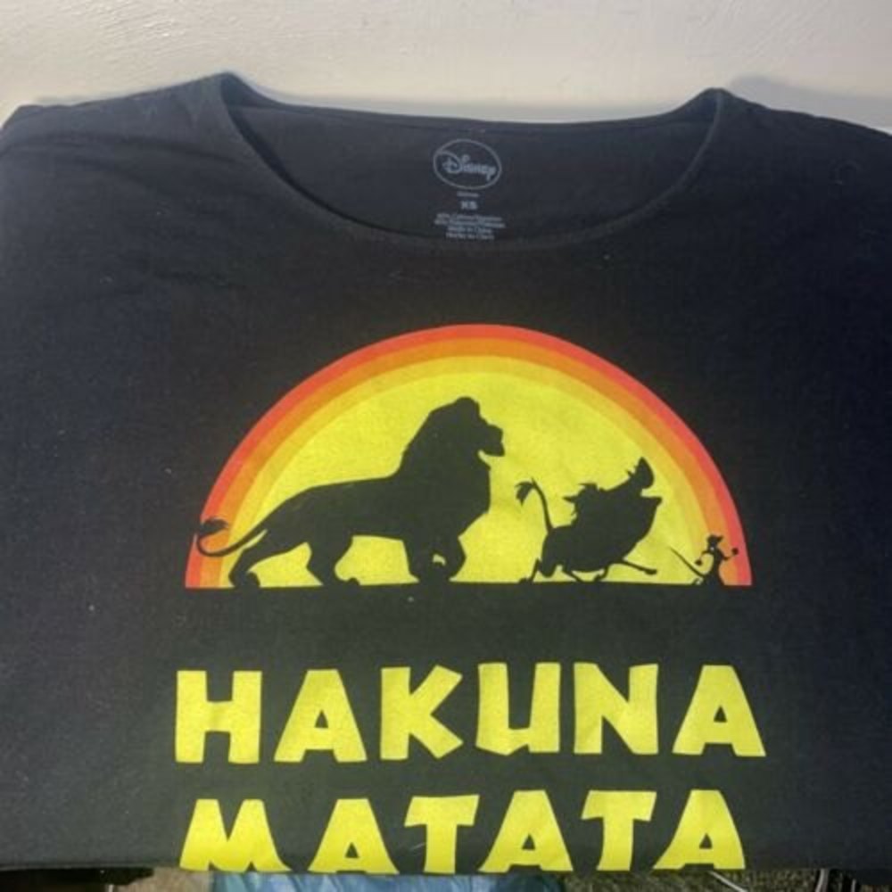 Disney Hakuna Matata Long Sleeve Black Crop Top